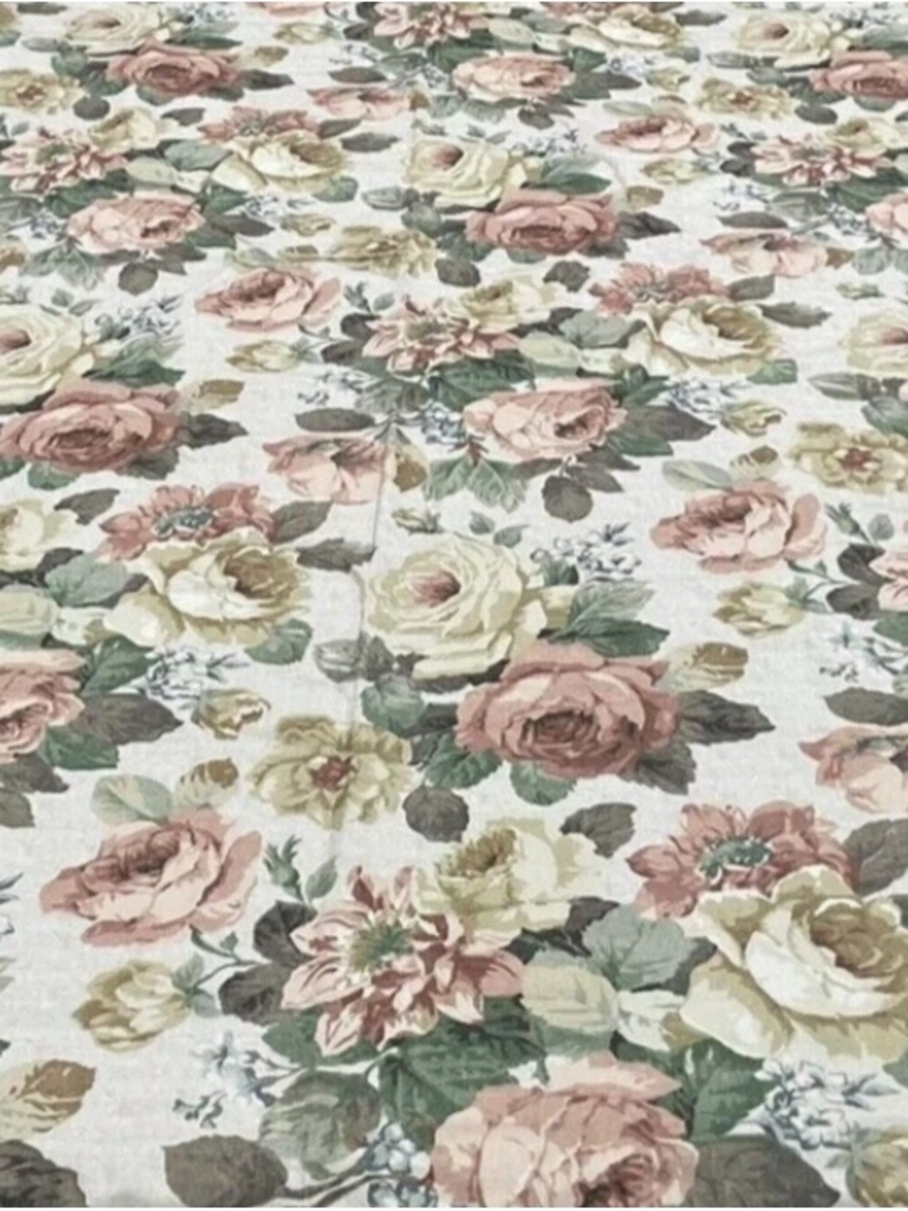 Pottery Barn Rita Floral Linen Blend Duvet Cover in Blush, Cream & Sage Queen